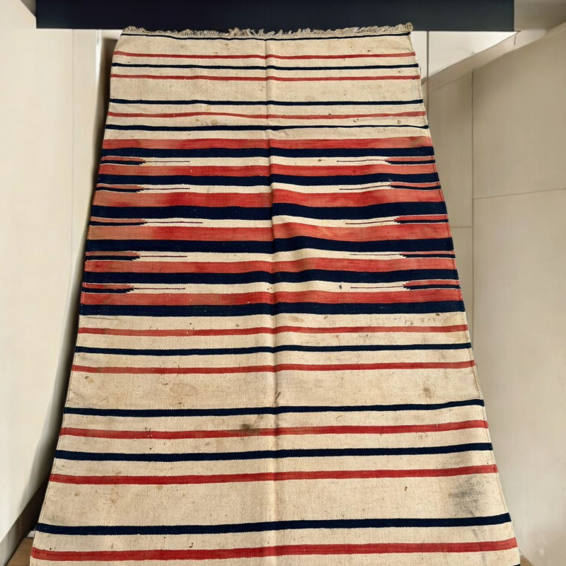 100+ Years Old Bikaner Jail Handwoven Rug – Rare Vintage Collector’S Piece