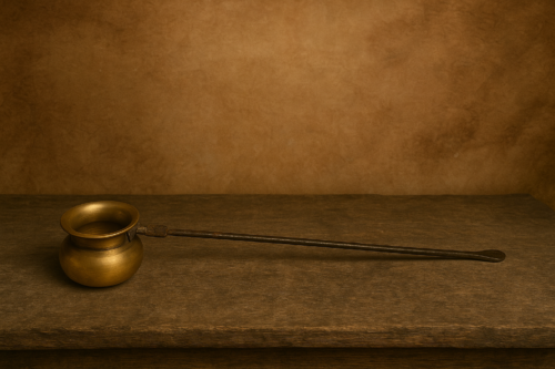 Vintage brass water ladle (iron handle)