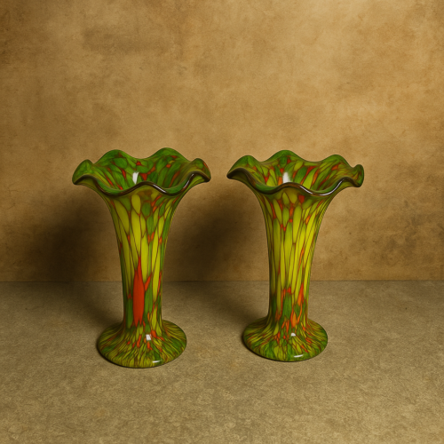 Hand-Blown Vintage Art Glass Vases – Set of 2 (Rare Collectible) - Image 2