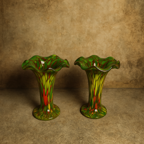 Hand-Blown Vintage Art Glass Vases – Set of 2 (Rare Collectible) - Image 3