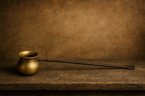 Vintage brass water ladle (iron handle) - Image 3