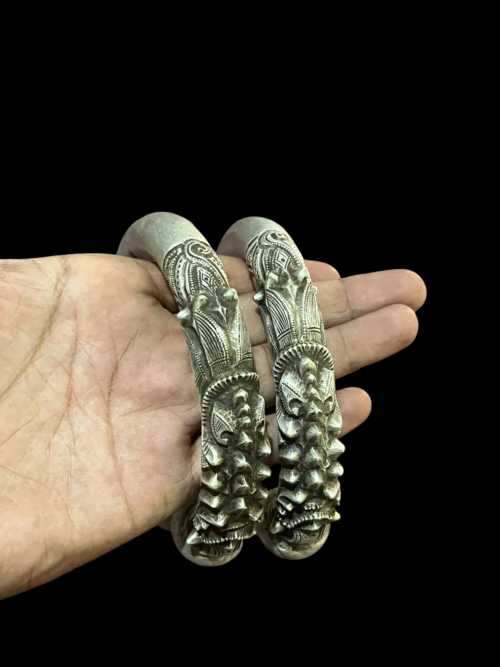 100+ Year Old Tribal Silver Anklets (Per Kade) – 290g Heirloom Pair - Image 4