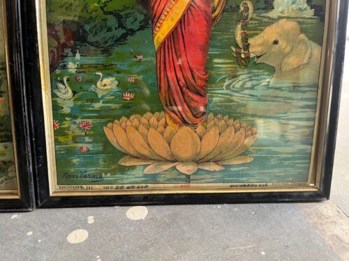 Vintage raja ravi verma ma Laxmi and ma sarswati original oleograph both - Image 3