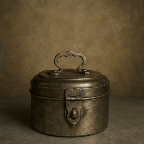 Antique Brass Storage Box with Handle and Latch