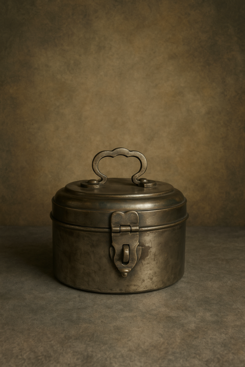 Antique Brass Storage Box with Handle and Latch