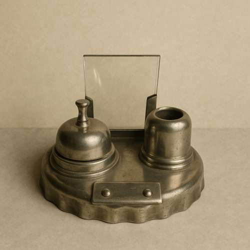 Antique Brass White Polished Desk Set - Image 2