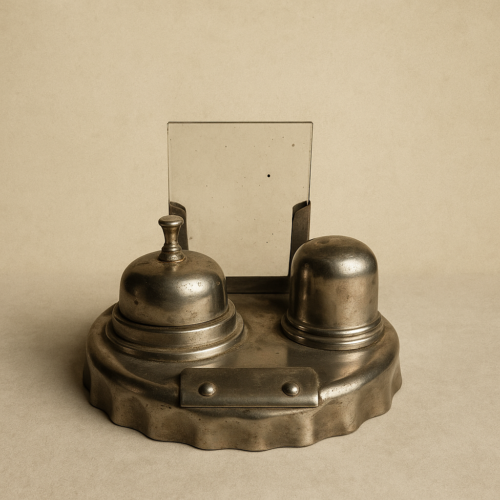 Antique Brass White Polished Desk Set - Image 4