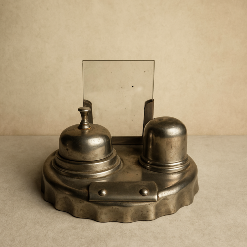 Antique Brass White Polished Desk Set