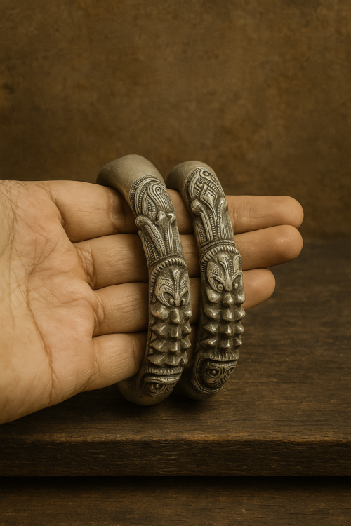 100+ Year Old Tribal Silver Anklets (Per Kade) – 290g Heirloom Pair - Image 2