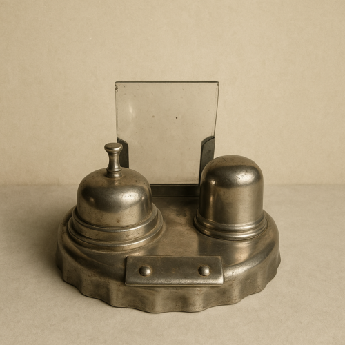 Antique Brass White Polished Desk Set - Image 3