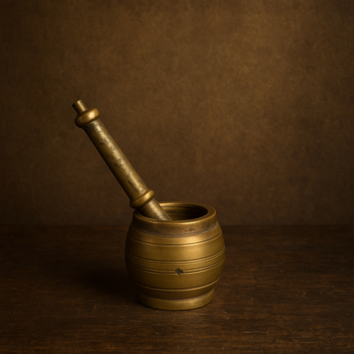 100+ Years Old Handcrafted Brass Mortar & Pestle (Okhali Musal)