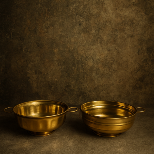 Vintage brass 2 pcs bowl set