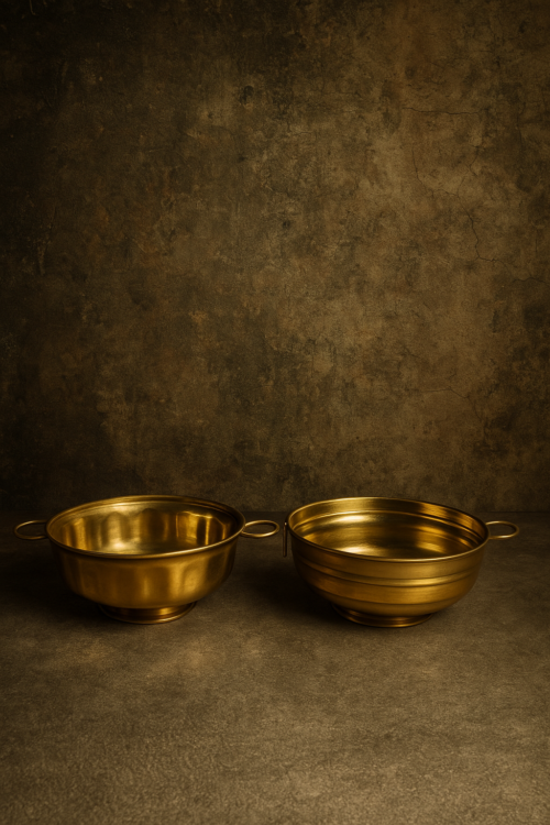 Vintage brass 2 pcs bowl set