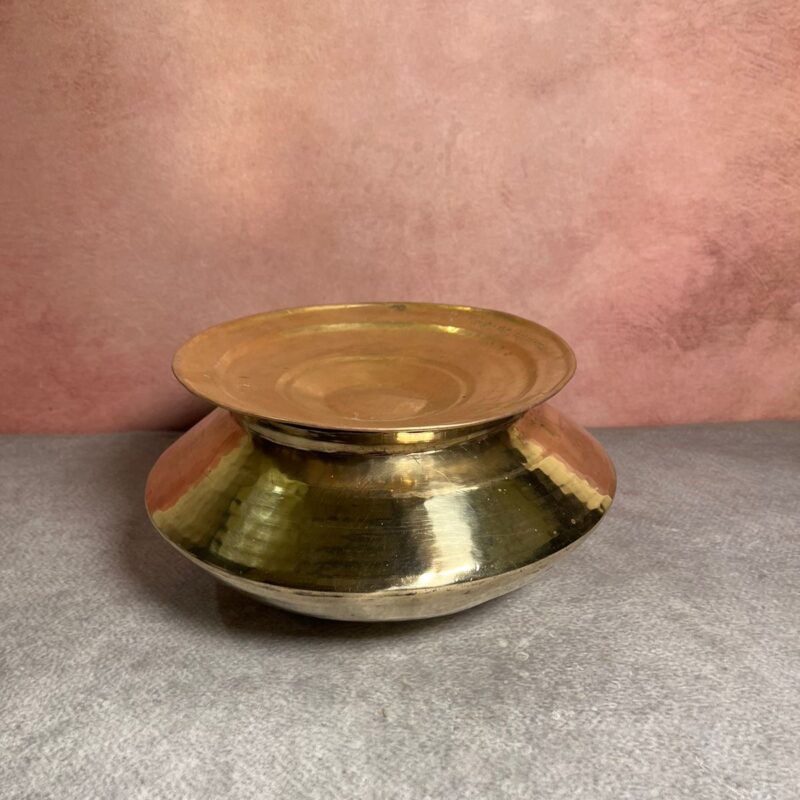 Vintage Brass Degchi With Lid