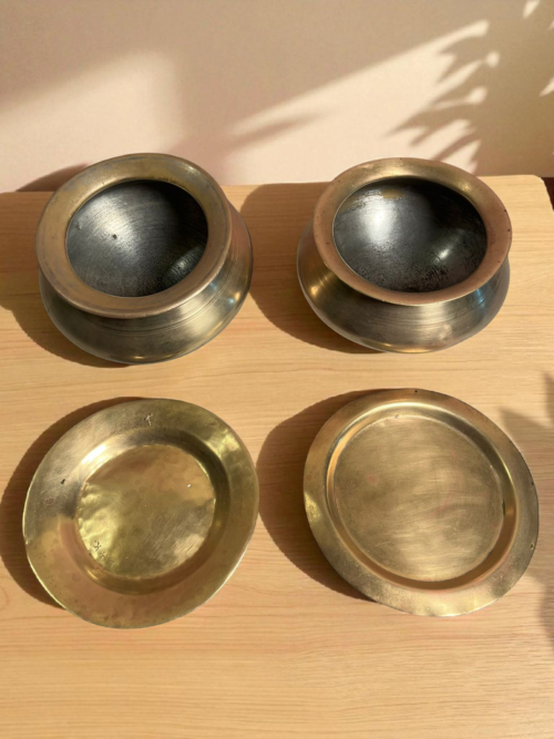 Vintage bronze 2 pcs haandi with lid - Image 3