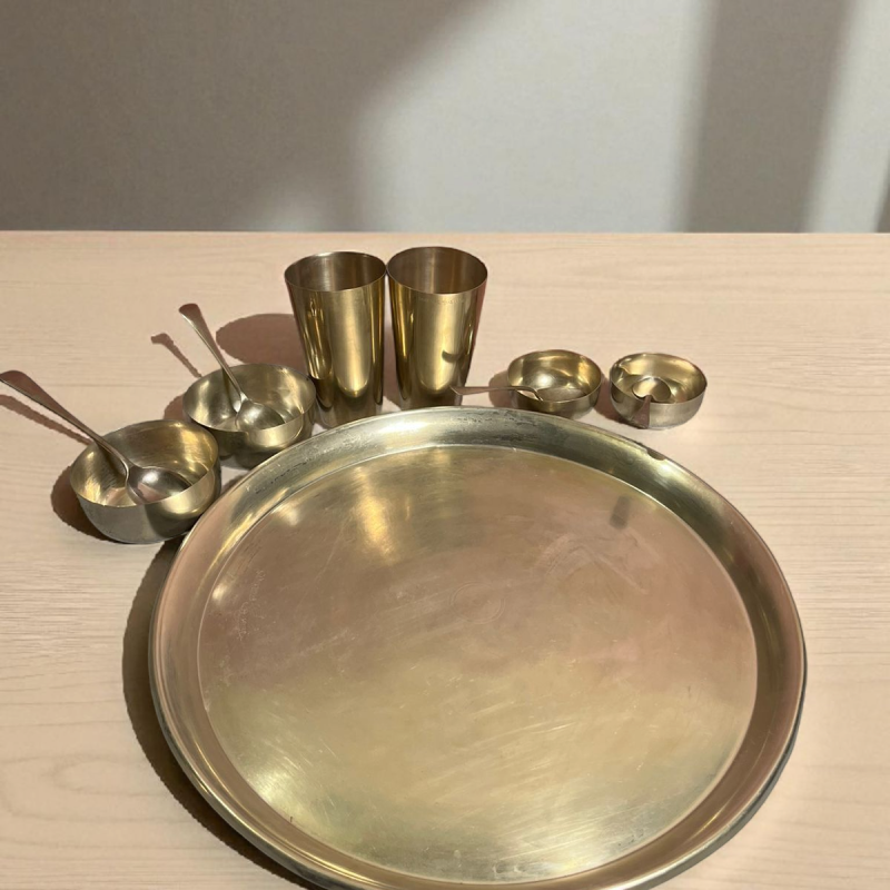 German Silver Thaal Set (11 Pieces