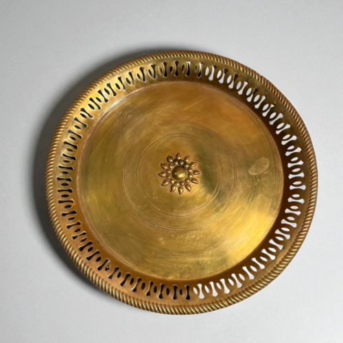 Vintage brass hand work jali cutting plate