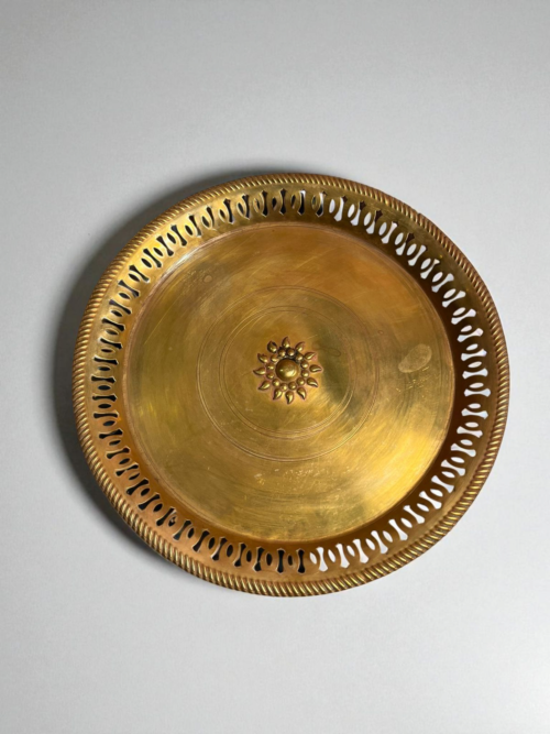 Vintage brass hand work jali cutting plate