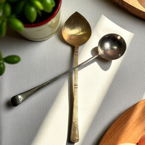🥄 Vintage Brass Ladle Set (2 pcs)