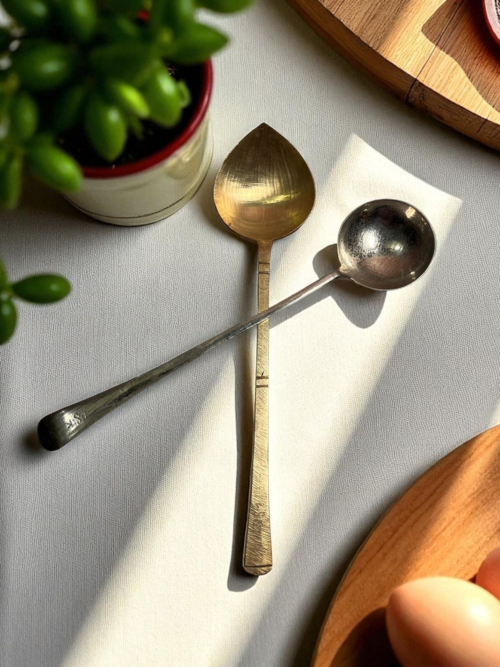 🥄 Vintage Brass Ladle Set (2 pcs)