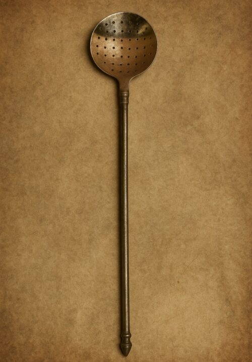 Vintage brass white polished jaali ladle