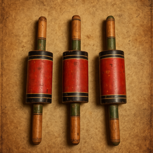 100+ Year Old Wooden Spools – Hand-Colored with Natural Vegetable Dyes (Set of 3) - Image 5