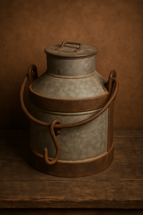 Vintage Iron Milk Can – Rustic Farmhouse Charm - Image 5