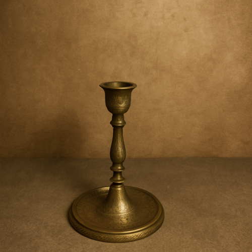 Vintage Handcrafted Brass Candle Stand – Single Piece