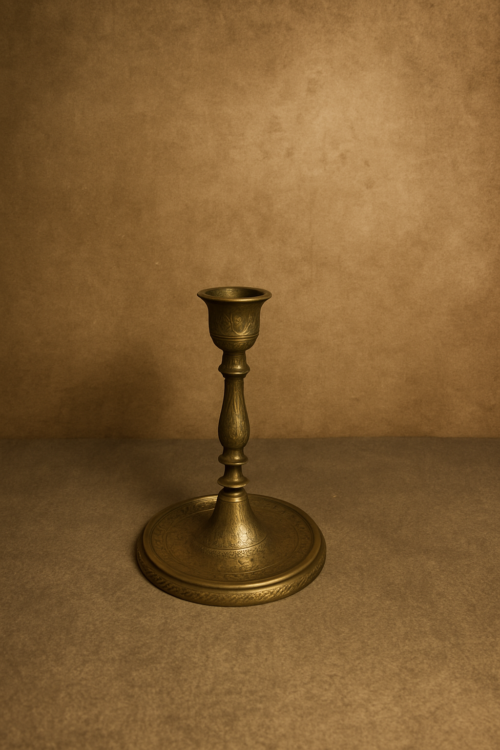 Vintage Handcrafted Brass Candle Stand – Single Piece