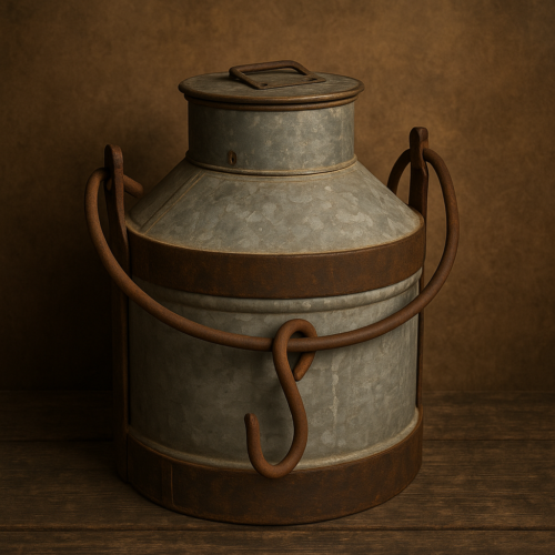 Vintage Iron Milk Can – Rustic Farmhouse Charm - Image 4