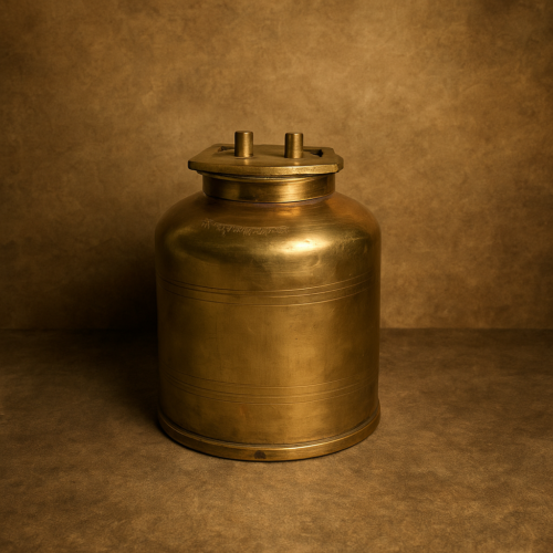 Vintage Brass Oil/Ghee Can – Traditional Storage with Timeless Appeal