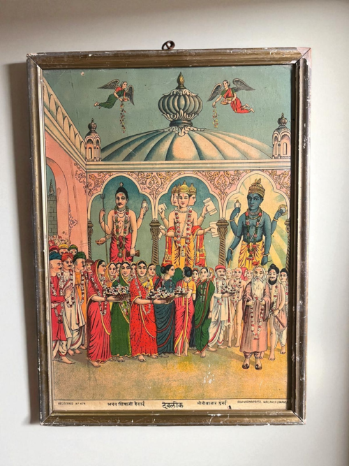 Rare Vintage Ravi Varma Press Oleograph – Devalok - Image 2