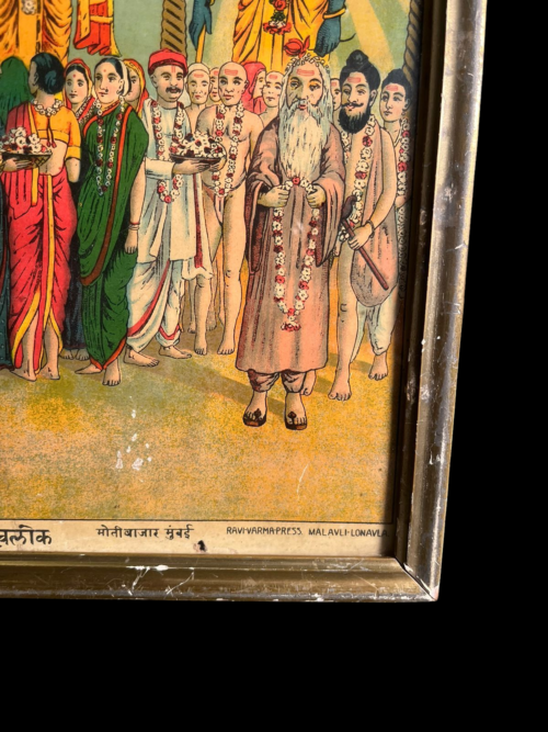 Rare Vintage Ravi Varma Press Oleograph – Devalok - Image 3
