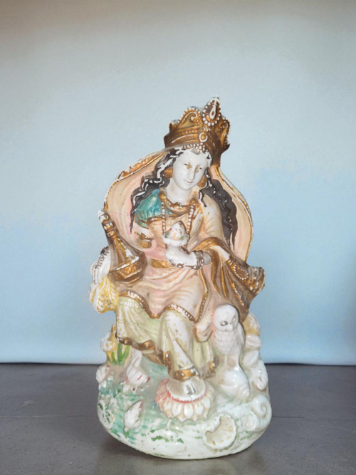 Porcelain Lakshmi Idol – Ravi Varma Inspired (Vintage Collectible) - Image 3