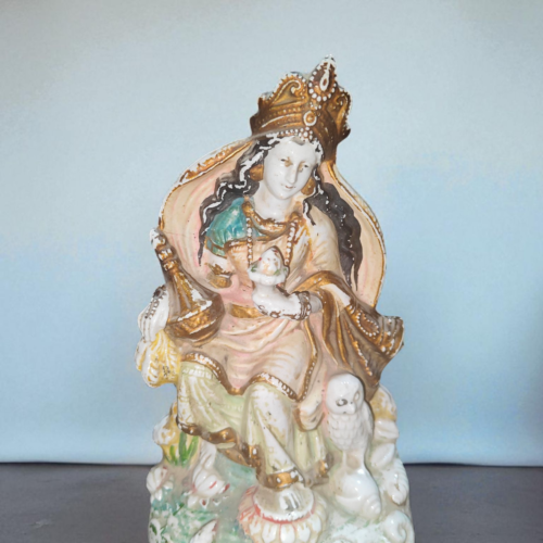 Porcelain Lakshmi Idol – Ravi Varma Inspired (Vintage Collectible)