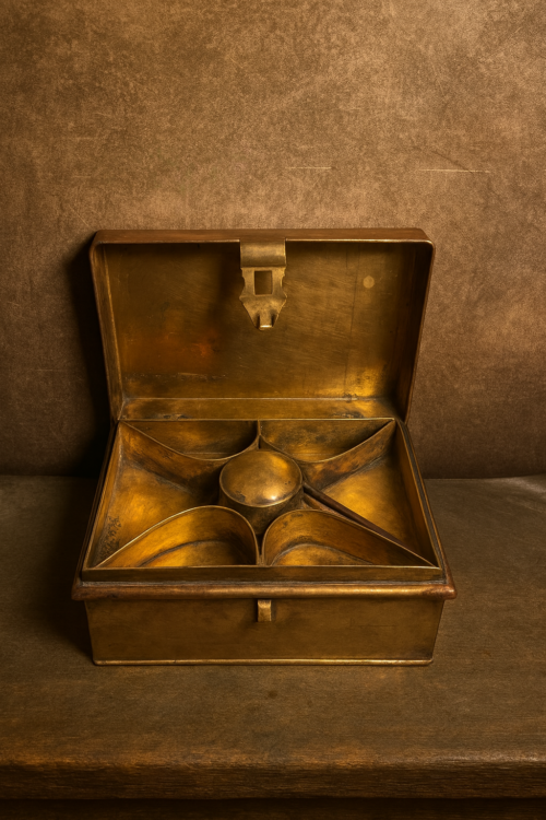Rare Vintage Large Brass Paan Box – Collector's Treasure (paan daan) - Image 3