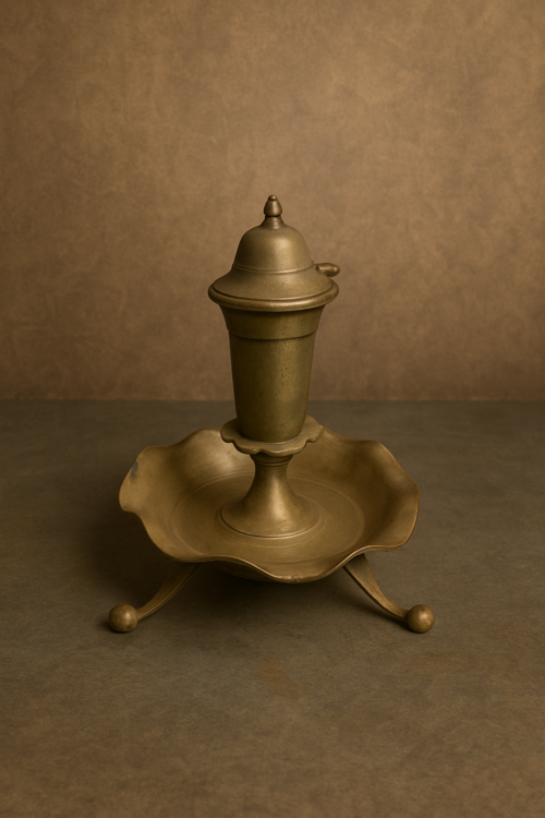 Vintage Brass German Silver Agarbatti Stand – Decorative Incense Holder with Tripod Base - Image 4