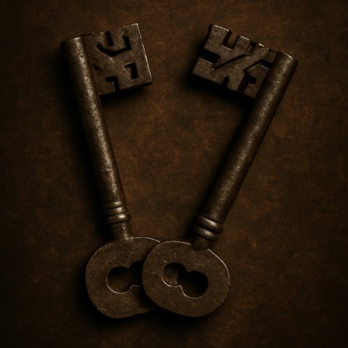 Antique Hand-Forged Iron Keys (150+ Years Old, Large Size, Handmade
