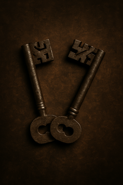 Antique Hand-Forged Iron Keys (150+ Years Old, Large Size, Handmade