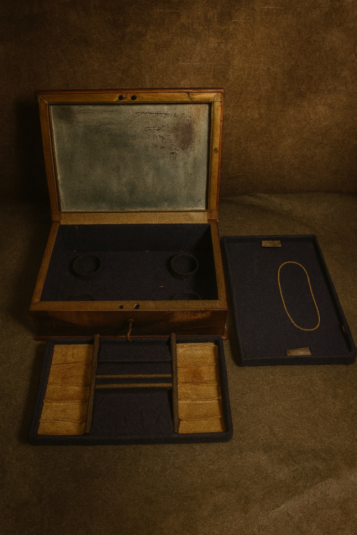 Antique Hand-Painted Iron Box with Original Lock & Key - Image 2