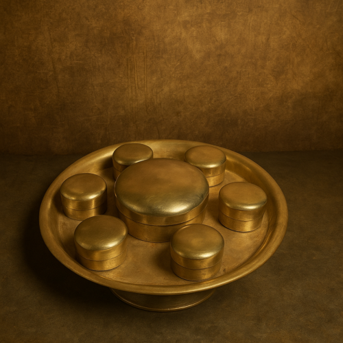Antique Brass Churi Supari Thalikya Set – Traditional Sauf Khata Daani from Rajasthan - Image 2