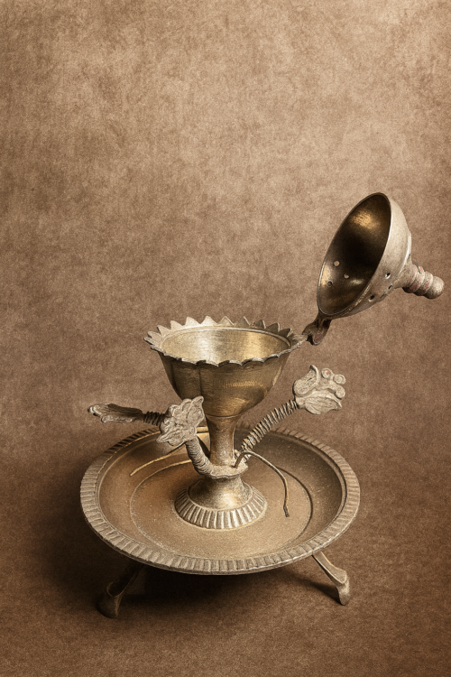 Antique Brass Agarbatti Stand with Lid – 100+ Years Old - Image 3