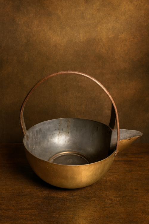 Antique Brass Pouring Vessel with Handle – 100+ Years Old - Image 3