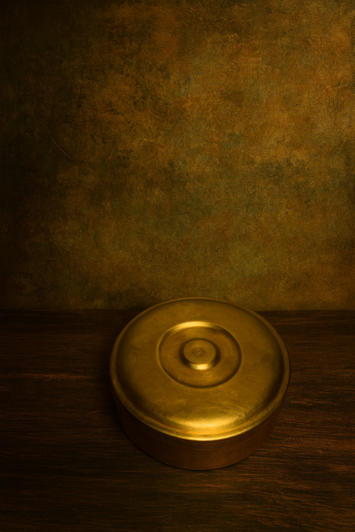 Antique Brass Masala Box (Spice Container with Cups) - Image 3