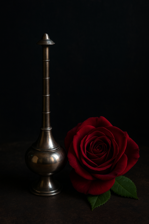 Antique Brass White-Polished Rose Water Sprinkle Bottle