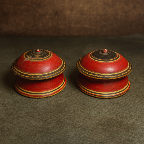 Antique Wooden Handcrafted Vegetable Color Boxes (Set of 2) - Image 2