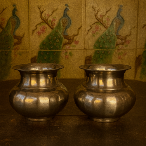 Vintage brass  2 pcs pot set