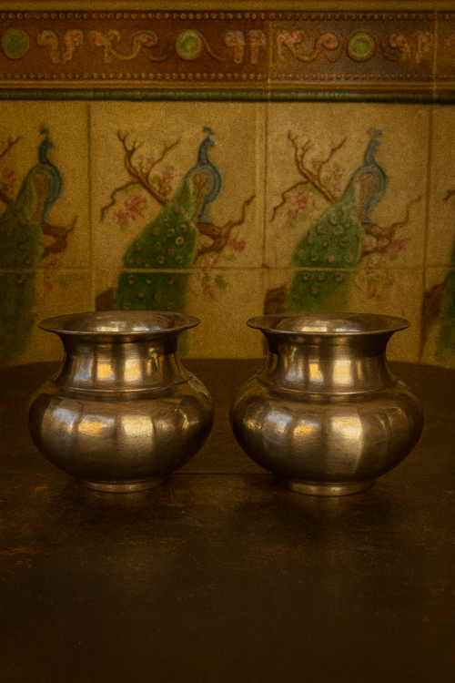 Vintage brass  2 pcs pot set