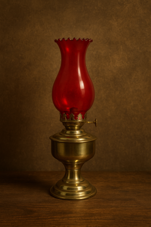 🔥 Vintage Red Chimney Brass Oil Lamp - Image 2