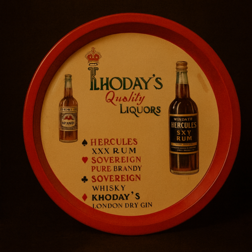 Vintage Khoday’s Lithograph Advertising Round Tray (80+ Years Old